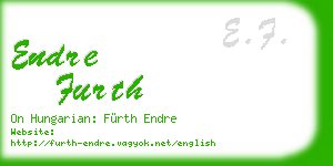 endre furth business card
